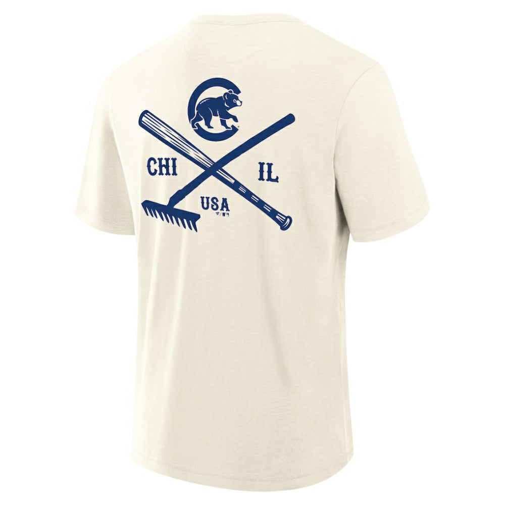 Chicago Cubs Nostalgia Stadium Slub T-Shirt - Cream