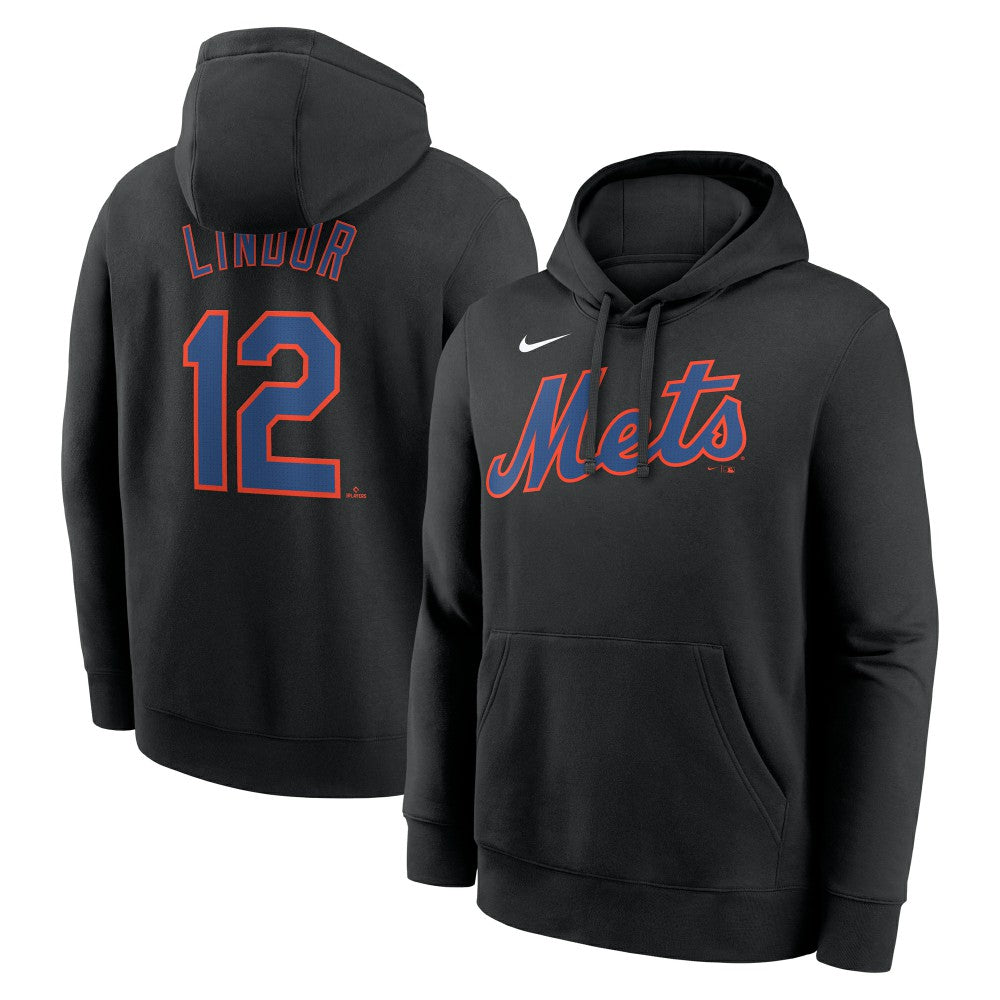 Francisco Lindor New York Mets Player Name & Number Club Pullover Hoodie - Black | Nike