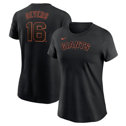 Rafael Devers San Francisco Giants Women's Name & Number T-Shirt - Black | Nike