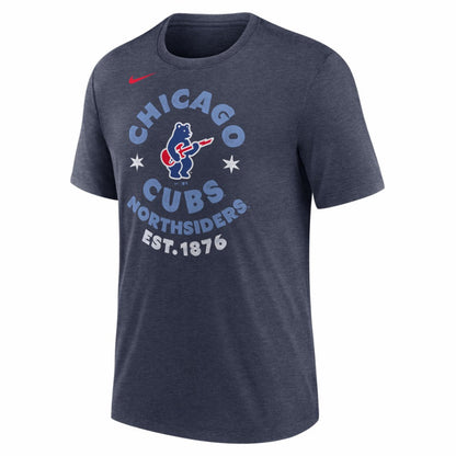 Chicago Cubs Electric Bear Tri-Blend T-Shirt - Heather Navy | Nike