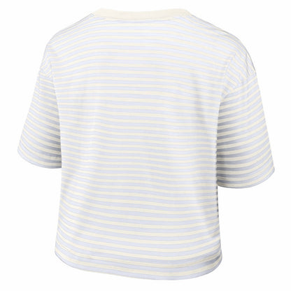 Washington Commanders Women's Striped Cropped T-Shirt - Yellow/Cream | Nike on sale