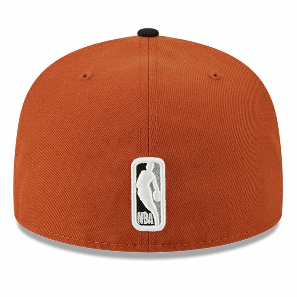 Brooklyn Nets Two-Tone 59FIFTY Fitted Hat - Rust/Black | New Era cheap