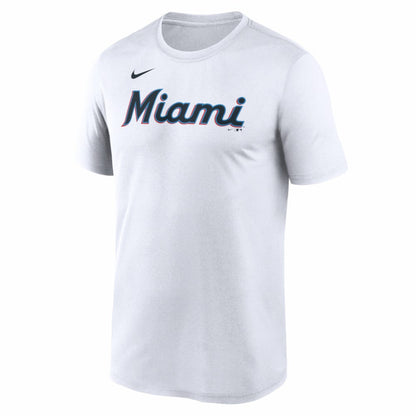 Miami Marlins New Legend Wordmark Dri-FIT T-Shirt - White | Nike