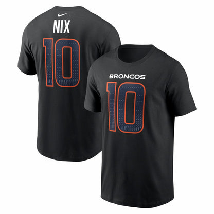 Bo Nix Denver Broncos Carbon Name & Number T-Shirt - Black | Nike sale