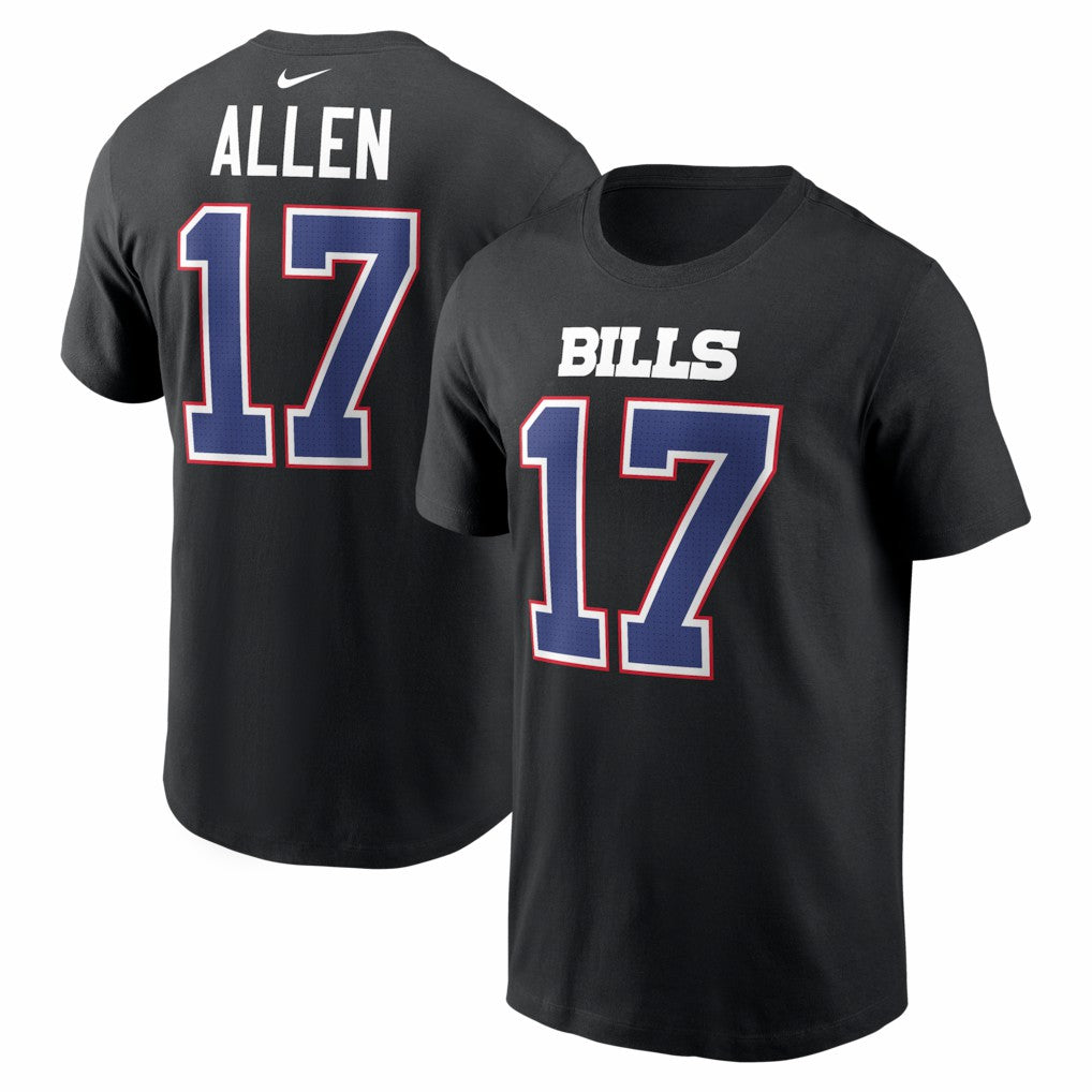 Josh Allen Buffalo Bills Carbon Name & Number T-Shirt - Black | Nike outlet