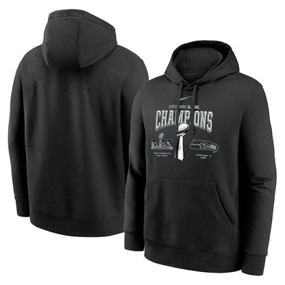 Seattle Seahawks Super Bowl LX Champions Locker Room Trophy Collection Fleece Hoodie - Black | Nike discount