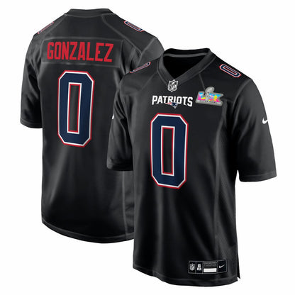 Christian Gonzalez New England Patriots Super Bowl LX Patch Carbon Fashion Game Jersey - Black | Nike sale