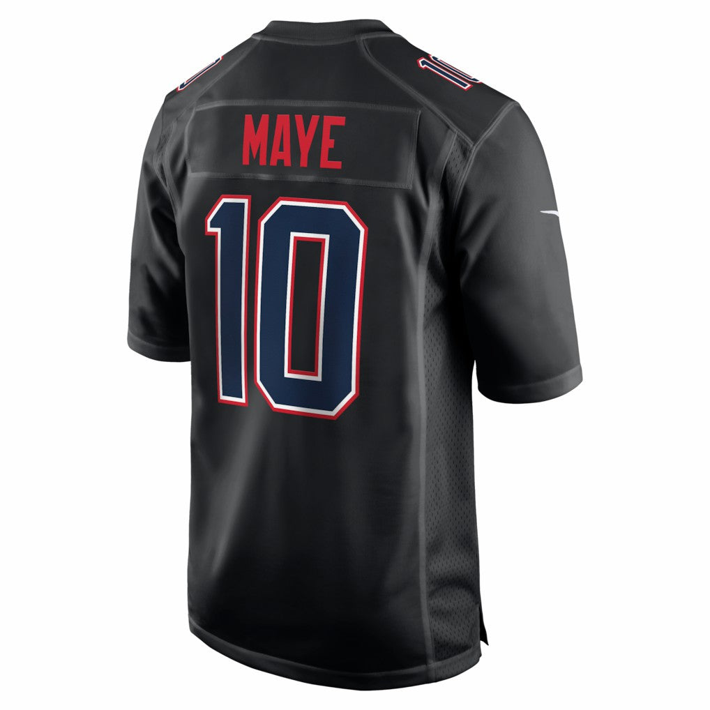 Drake Maye New England Patriots Super Bowl LX Patch Carbon Fashion Game Jersey - Black | Nike for sale