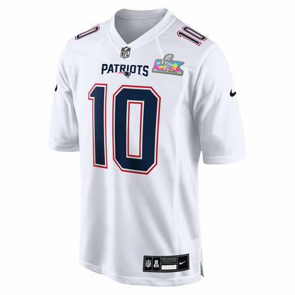 Drake Maye New England Patriots Super Bowl LX Patch Tundra Fashion Game Jersey - White | Nike outlet