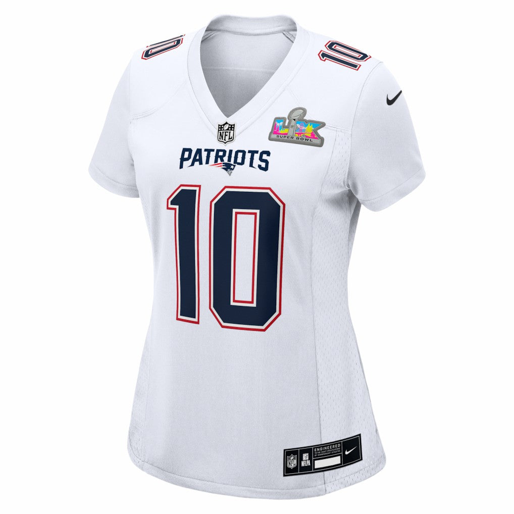Drake Maye New England Patriots Women's Super Bowl LX Patch Tundra Fashion Game Jersey - White | Nike outlet