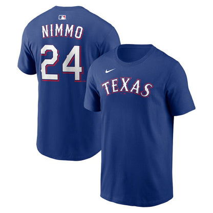 Brandon Nimmo Texas Rangers Home Name & Number T-Shirt - Royal | Nike