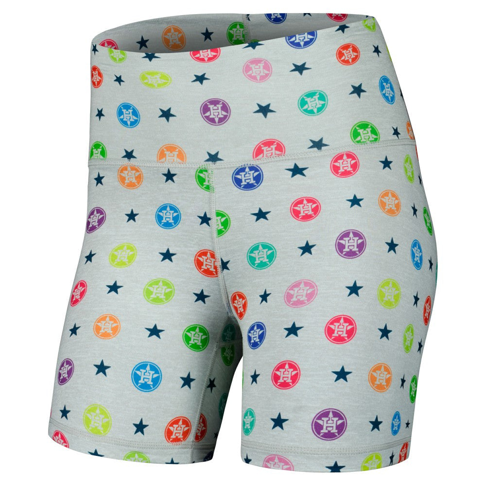 Houston Astros Terez Women's TLC Rainbow Shorts - Gray