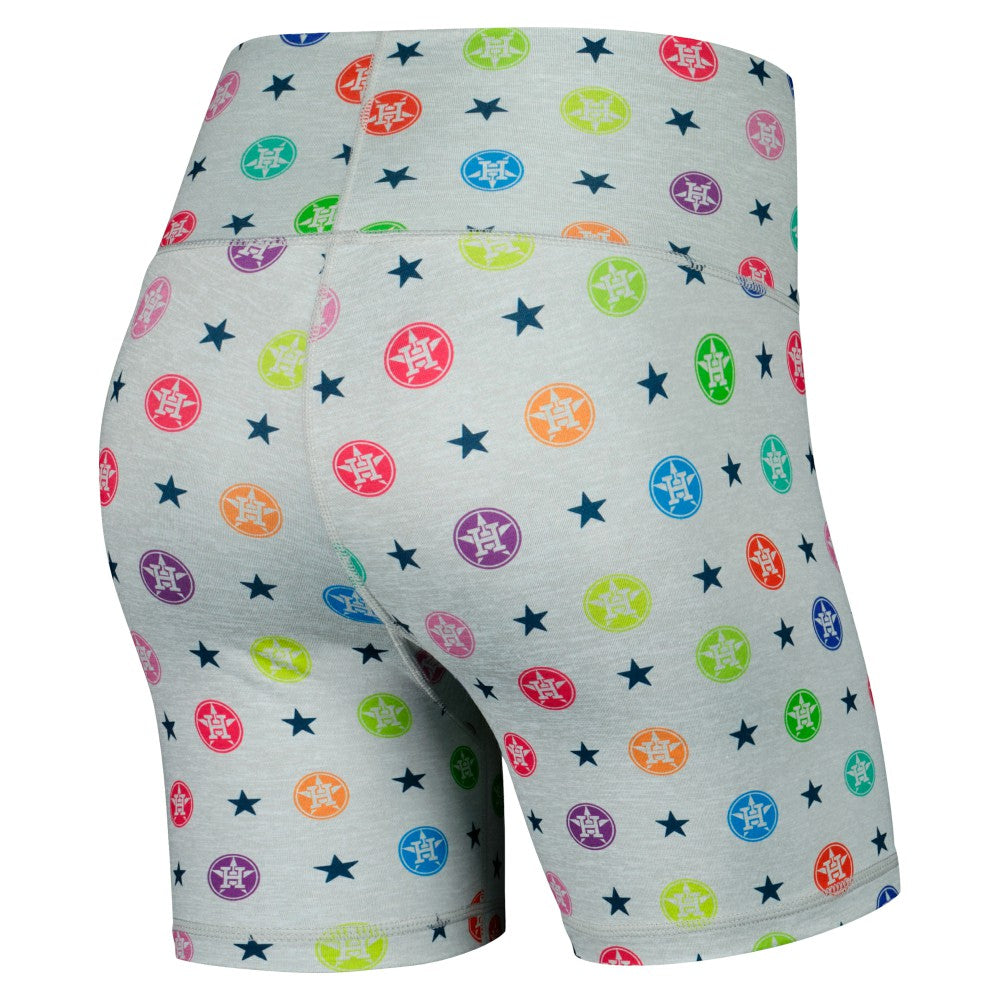 Houston Astros Terez Women's TLC Rainbow Shorts - Gray