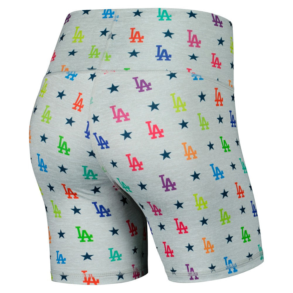 Los Angeles Dodgers Terez Women's TLC Rainbow Shorts - Gray