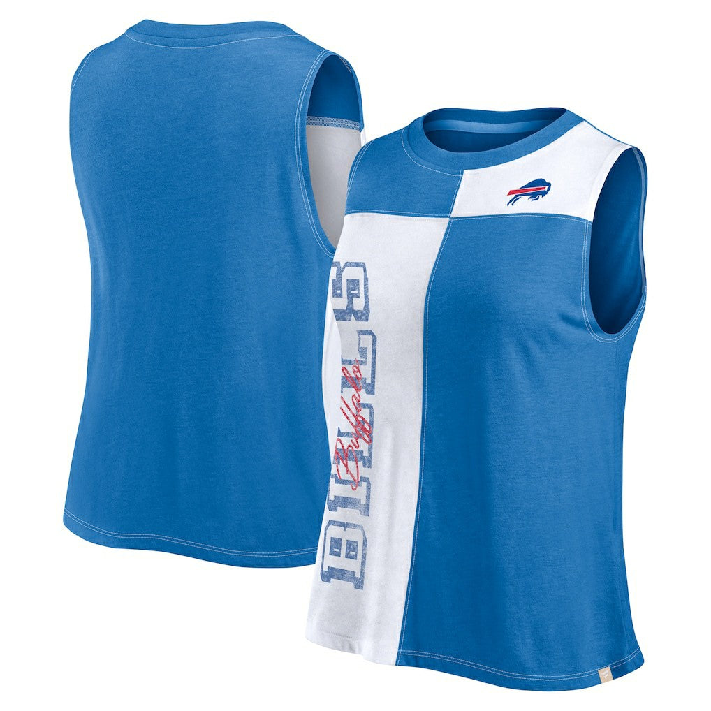 Buffalo Bills FanaticsWomen's Script Color Block Tank Top - Royal/White for sale