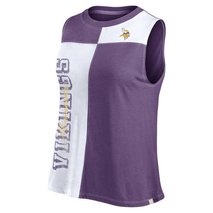 Minnesota Vikings FanaticsWomen's Script Color Block Tank Top - Purple/White cheap