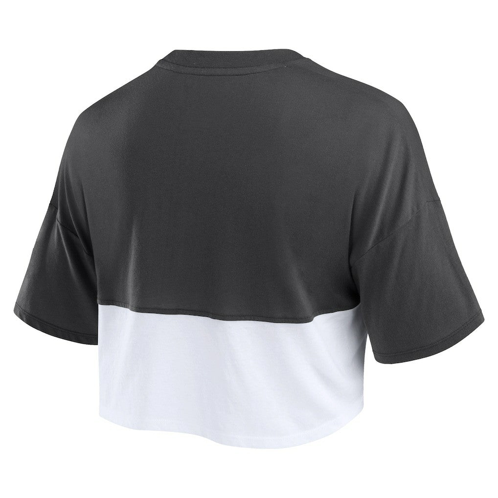 Atlanta Falcons Women's Boxy Color Split Cropped T-Shirt - Black/White online