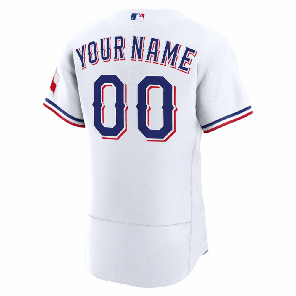 Texas Rangers Home Authentic Custom Jersey - White | Nike