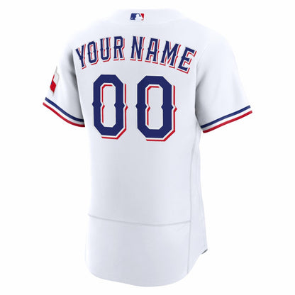 Texas Rangers Home Authentic Custom Jersey - White | Nike