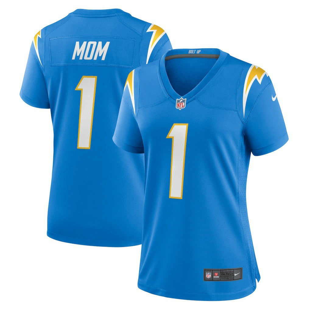 Number 1 Mom Los Angeles Chargers Women's Game Jersey - Powder Blue | Nike on sale