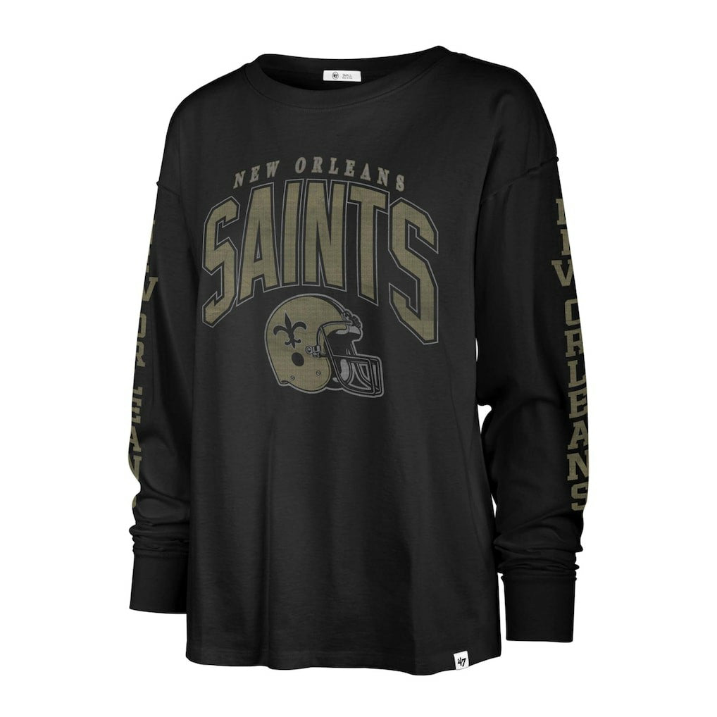 New Orleans Saints '47 Women's Tom Cat Lightweight Long Sleeve T-Shirt - Black discount
