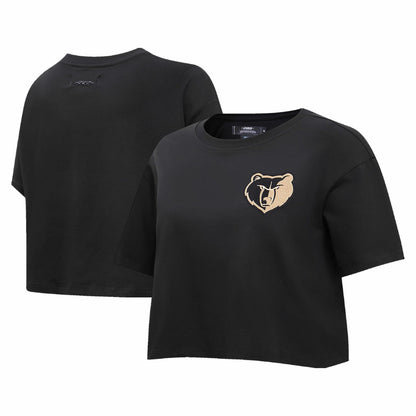 Memphis Grizzlies Pro Standard Women's Holiday Glam Boxy T-Shirt - Black cheap