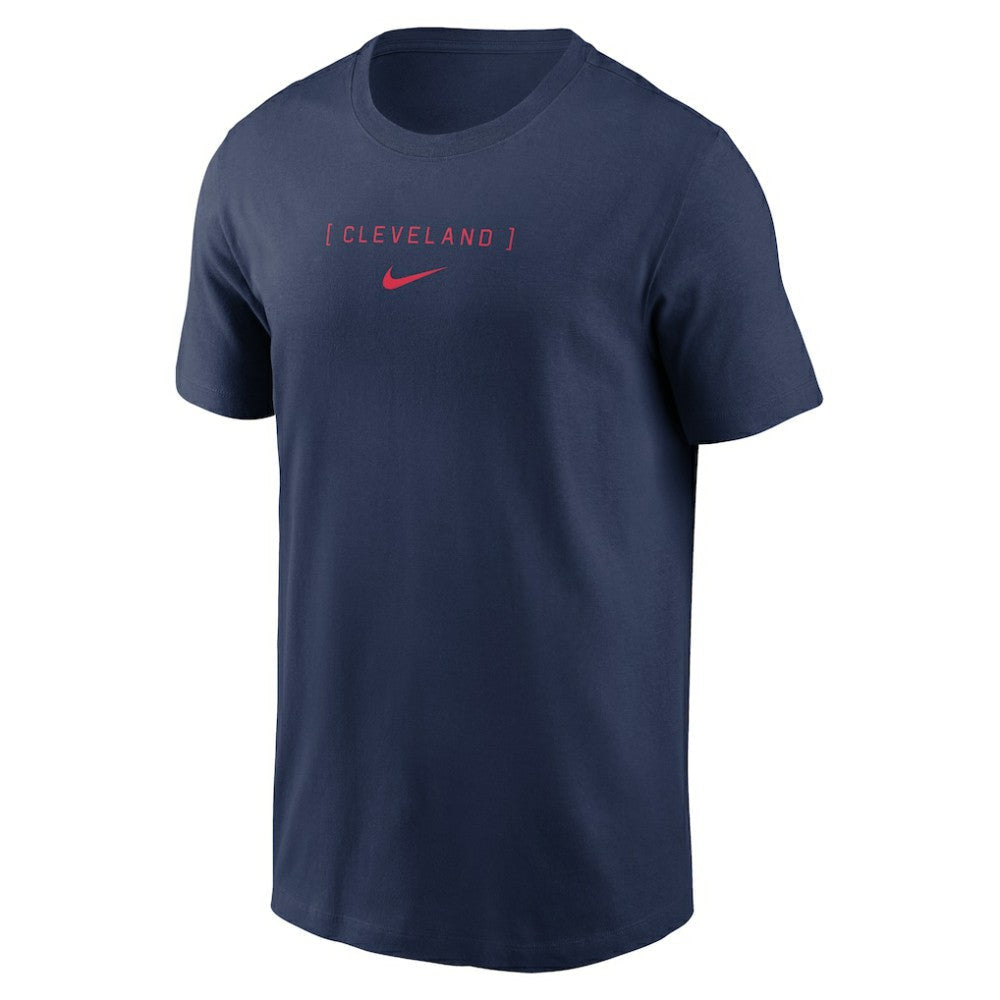 Cleveland Guardians Large Logo Back Stack T-Shirt - Navy | Nike