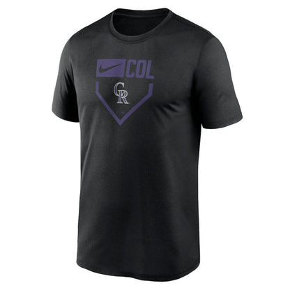 Colorado Rockies Home Plate Icon Legend Performance T-Shirt - Black | Nike