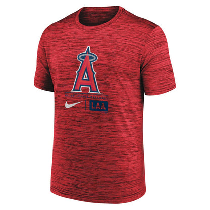 Los Angeles Angels Large Logo Velocity T-Shirt - Red | Nike