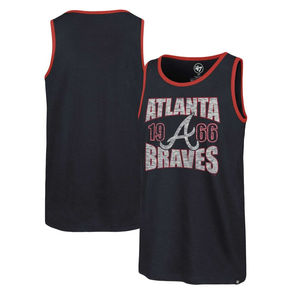 Atlanta Braves Upload Franklin Tank Top - Navy | 47 brand