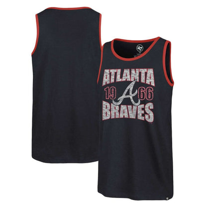 Atlanta Braves Upload Franklin Tank Top - Navy | 47 brand