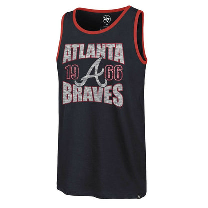 Atlanta Braves Upload Franklin Tank Top - Navy | 47 brand