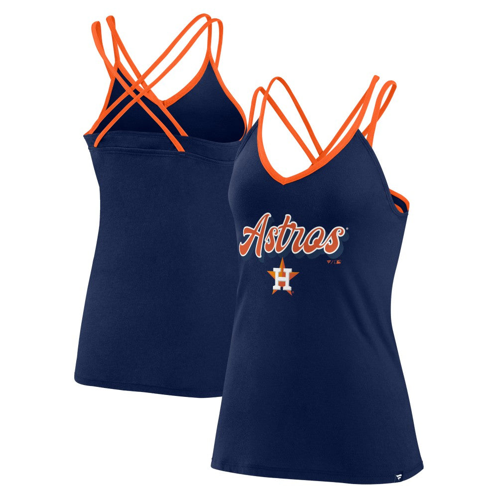 Houston Astros Women's Go For It Strappy V-Neck Tank Top - Navy