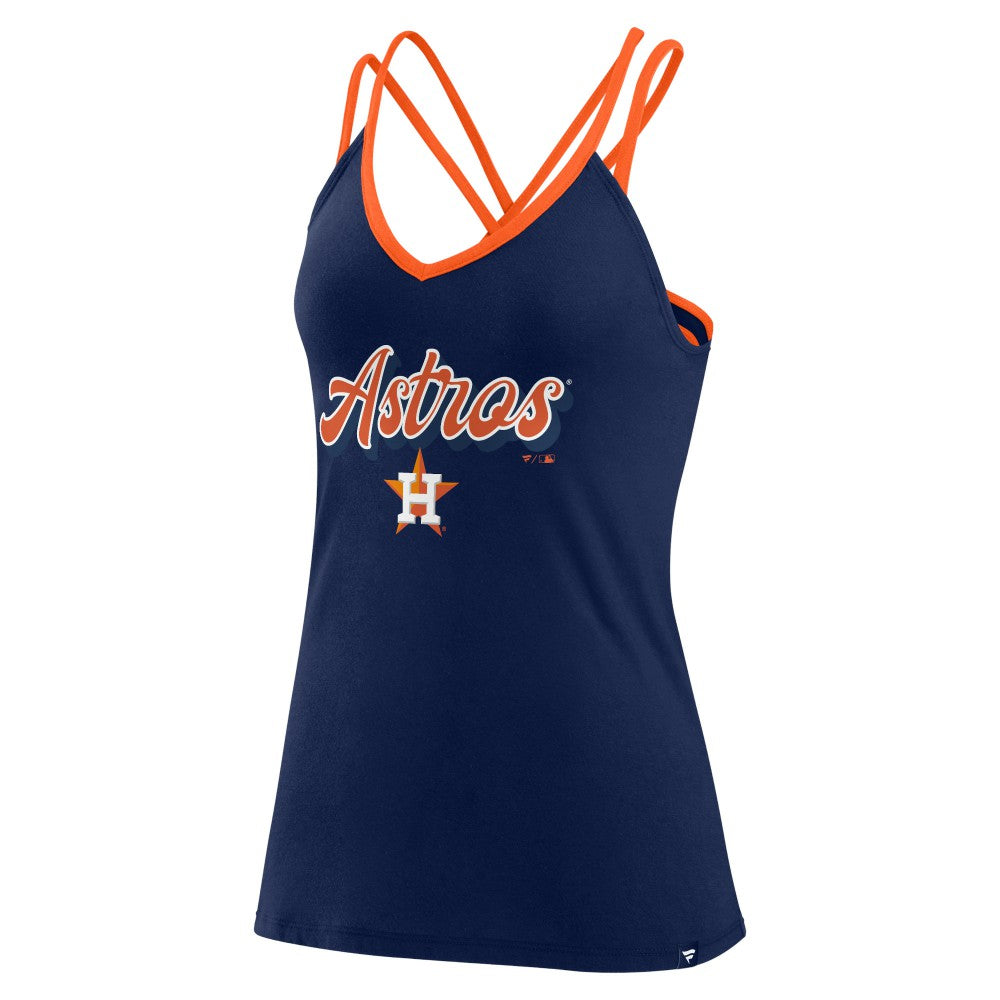 Houston Astros Women's Go For It Strappy V-Neck Tank Top - Navy