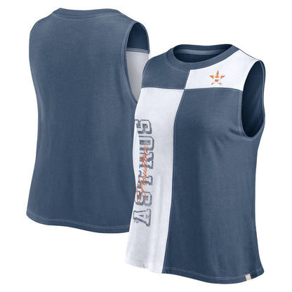 Houston Astros Women's Color-Block Tank Top - Navy/White