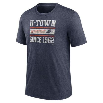 Houston Astros Cooperstown Collection Local Stack Tri-Blend T-Shirt - Heather Navy | Nike