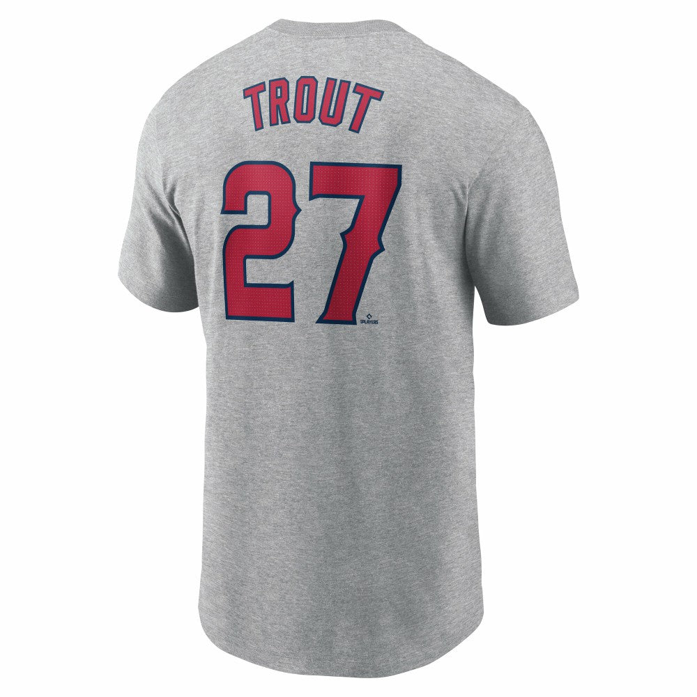 Mike Trout Los Angeles Angels Fuse Name & Number T-Shirt - Gray | Nike