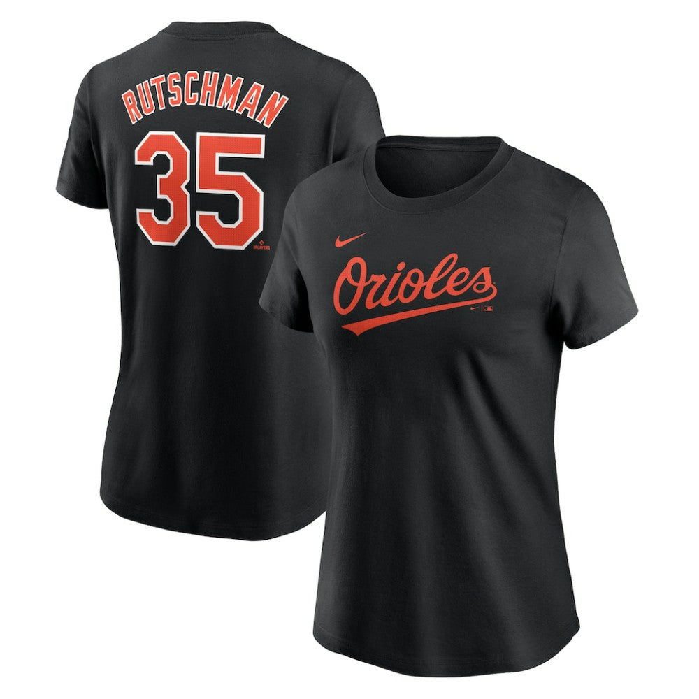 Adley Rutschman Baltimore Orioles Women's Cooperstown Collection Fuse Name & Number T-Shirt - Black | Nike