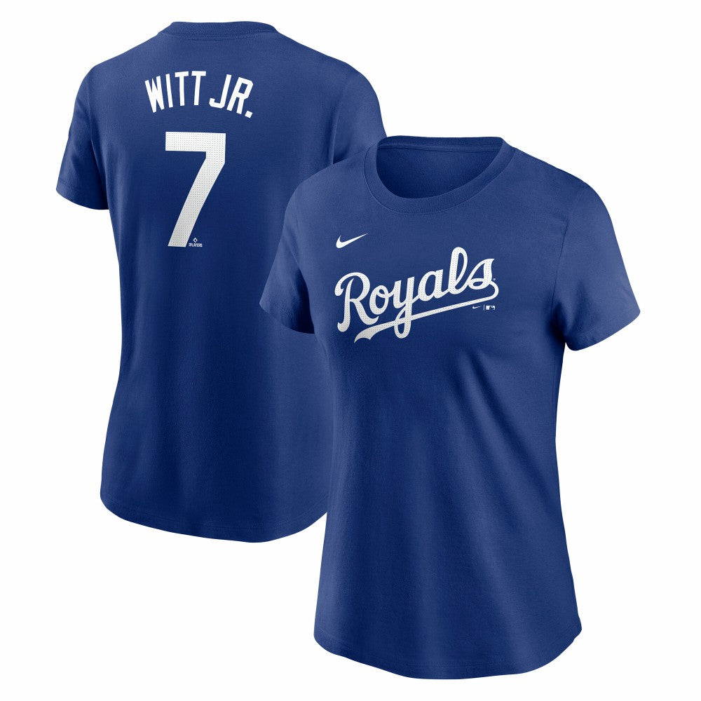 Bobby Witt Jr. Kansas City Royals Women's Cooperstown Collection Fuse Name & Number T-Shirt - Royal | Nike