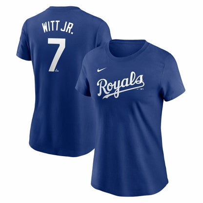 Bobby Witt Jr. Kansas City Royals Women's Cooperstown Collection Fuse Name & Number T-Shirt - Royal | Nike