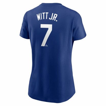Bobby Witt Jr. Kansas City Royals Women's Cooperstown Collection Fuse Name & Number T-Shirt - Royal | Nike