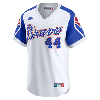 Hank Aaron Atlanta Braves Throwback Cooperstown Limited Jersey - White | Nike