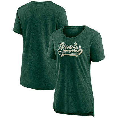 Milwaukee Bucks Women's League Leader Tri-Blend T-Shirt - Hunter Green | Fanatics online