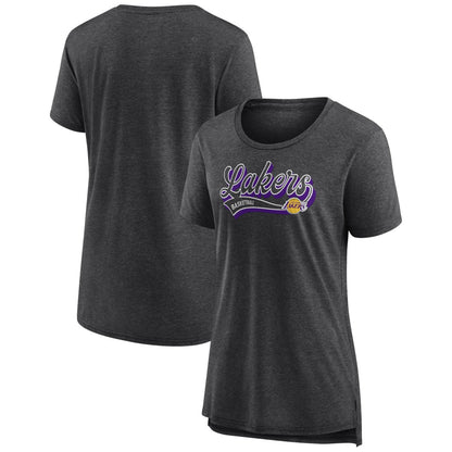 Los Angeles Lakers Women's League Leader Tri-Blend T-Shirt - Heather Charcoal | Fanatics shop