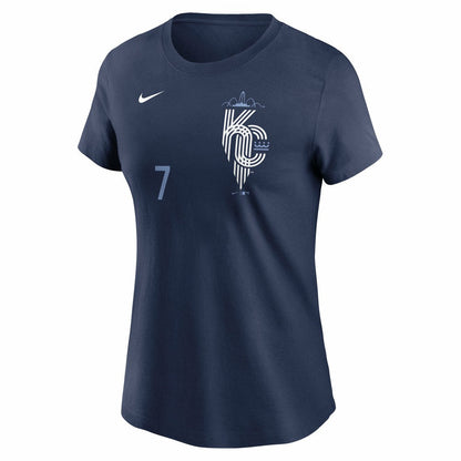 Bobby Witt Jr. Kansas City Royals Women's City Connect Fuse Name & Number T-Shirt - Navy | Nike