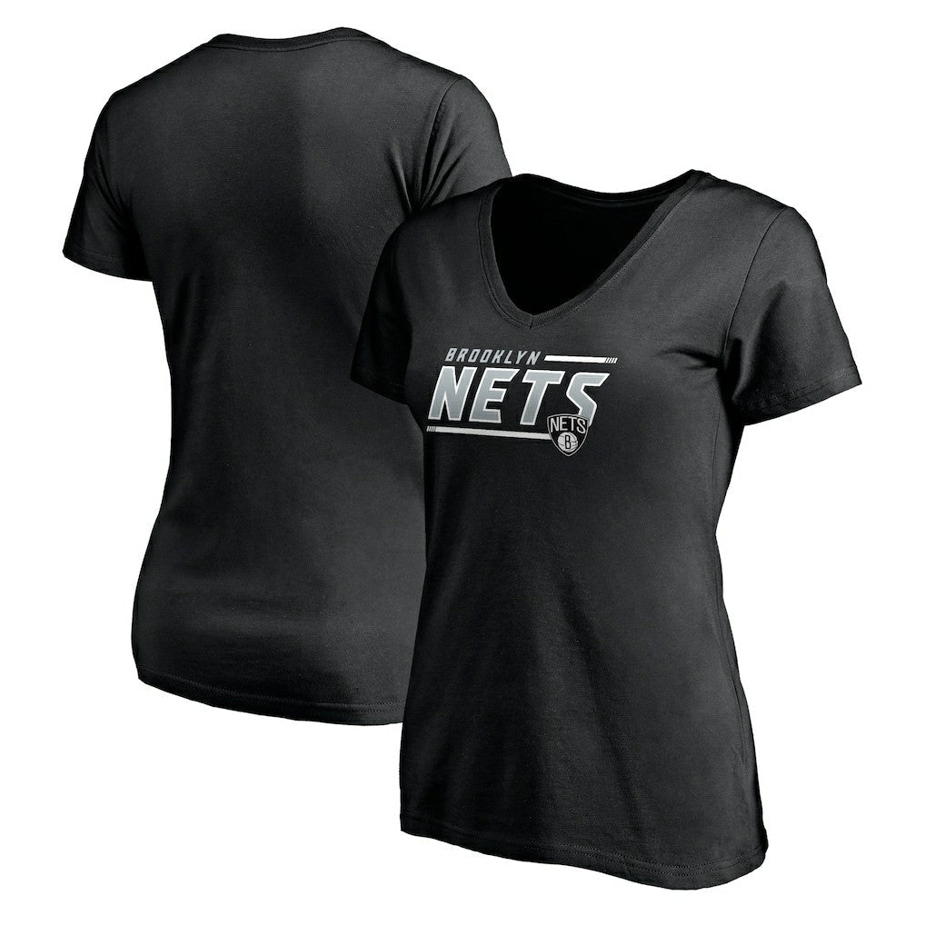 Brooklyn Nets Women's Mascot In Bounds V-Neck T-Shirt - Black cheap