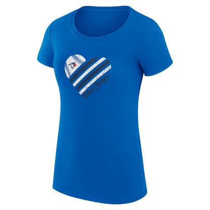 Toronto Blue Jays G-III 4Her by Carl Banks Women's Super-Slim Fit Lightweight Heart Graphic T-Shirt - Royal