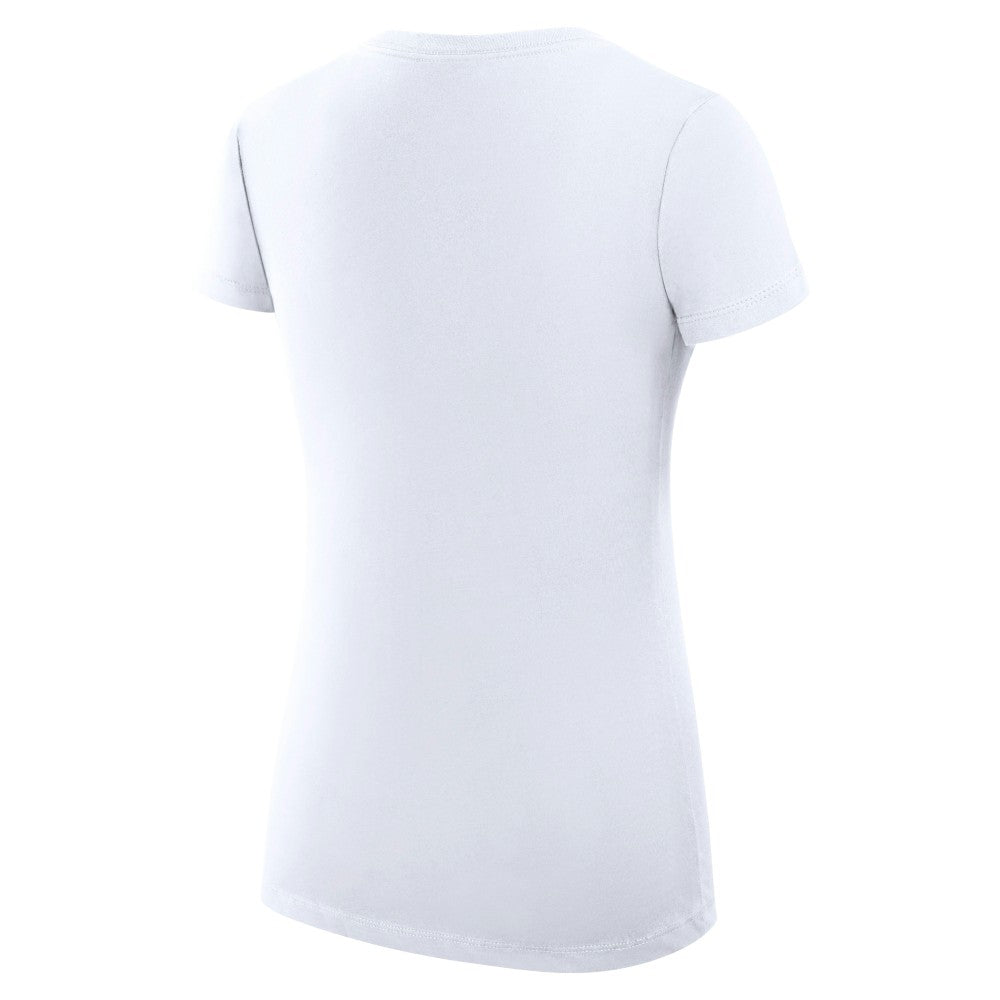 Los Angeles Angels G-III 4Her by Carl Banks Women's Super-Slim Fit Lightweight Heart V-Neck T-Shirt - White