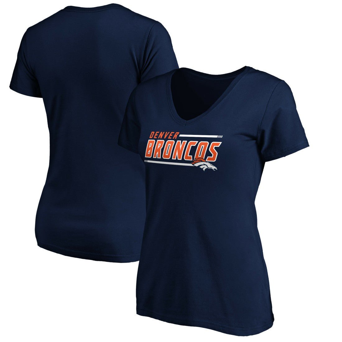 Denver Broncos Women's Mascot In Bounds V-Neck T-Shirt - Navy online