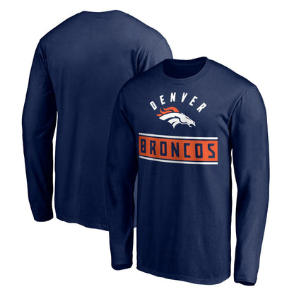 Denver Broncos Team Arch Knockout Long Sleeve T-Shirt - Navy cheap